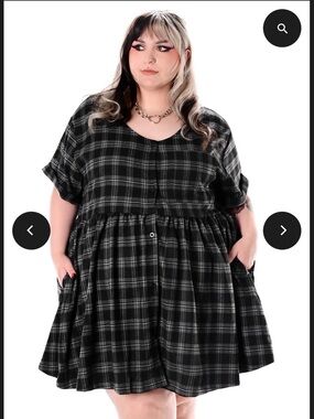 Foxblood Plaid Babydoll Dress - 4x